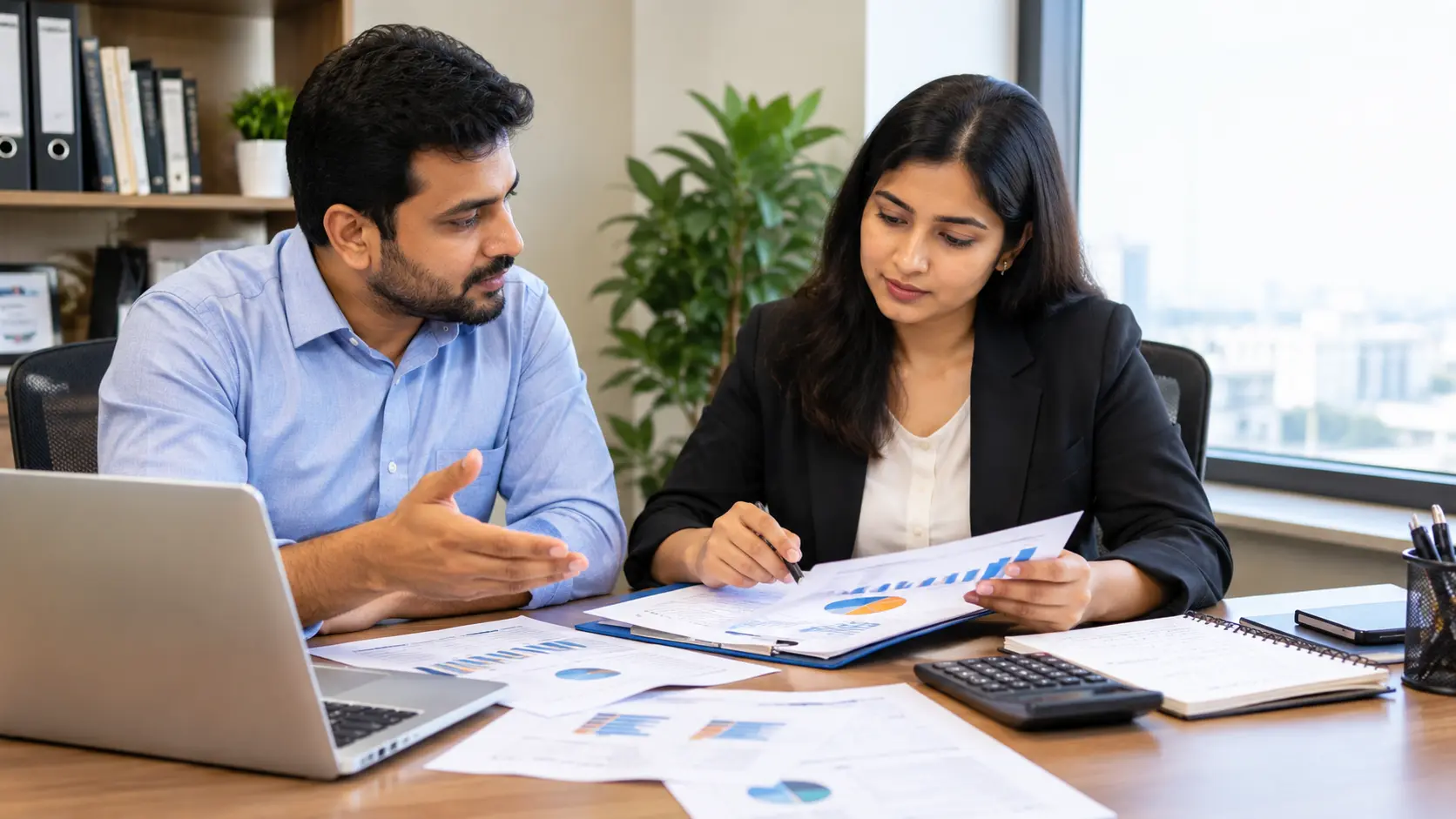 Accountant helping a small business manage cash flow and expenses